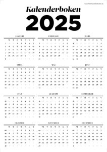 Gratis kalender 2025