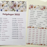 Klistermärkersark med helgdagar följer med